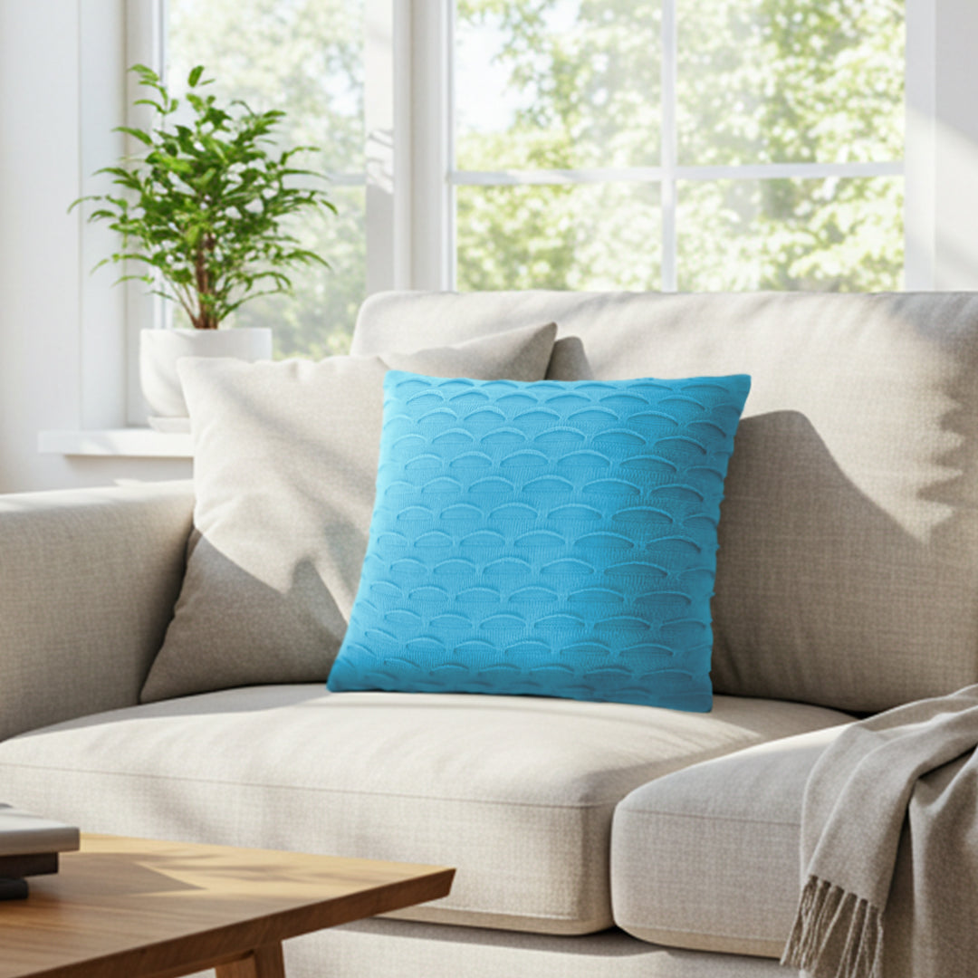 SOGA 45cm Scalloped Wave Pillowcase (Soft Mint)
