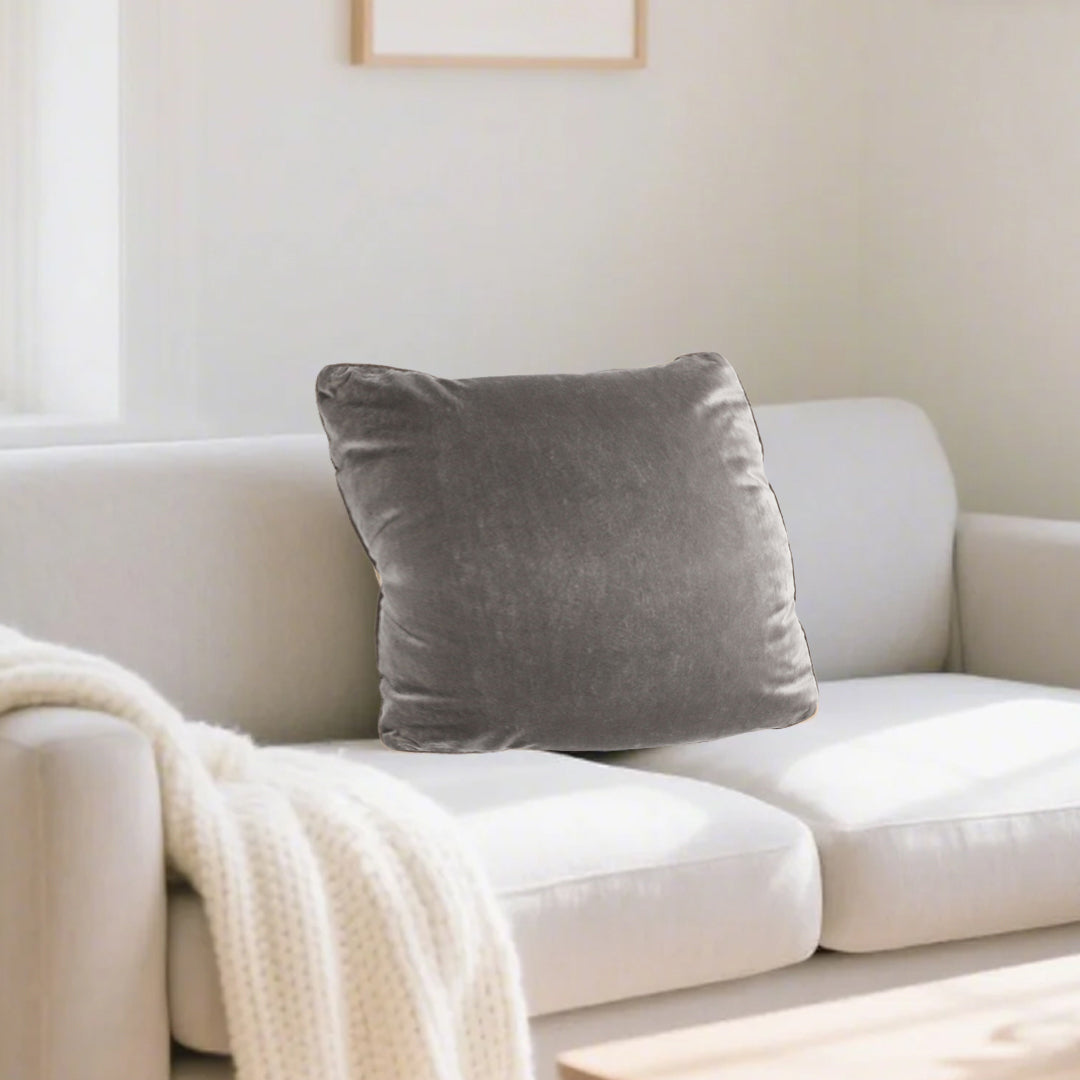 SOGA 45cm Velvet Pillowcase (Dove Gray)