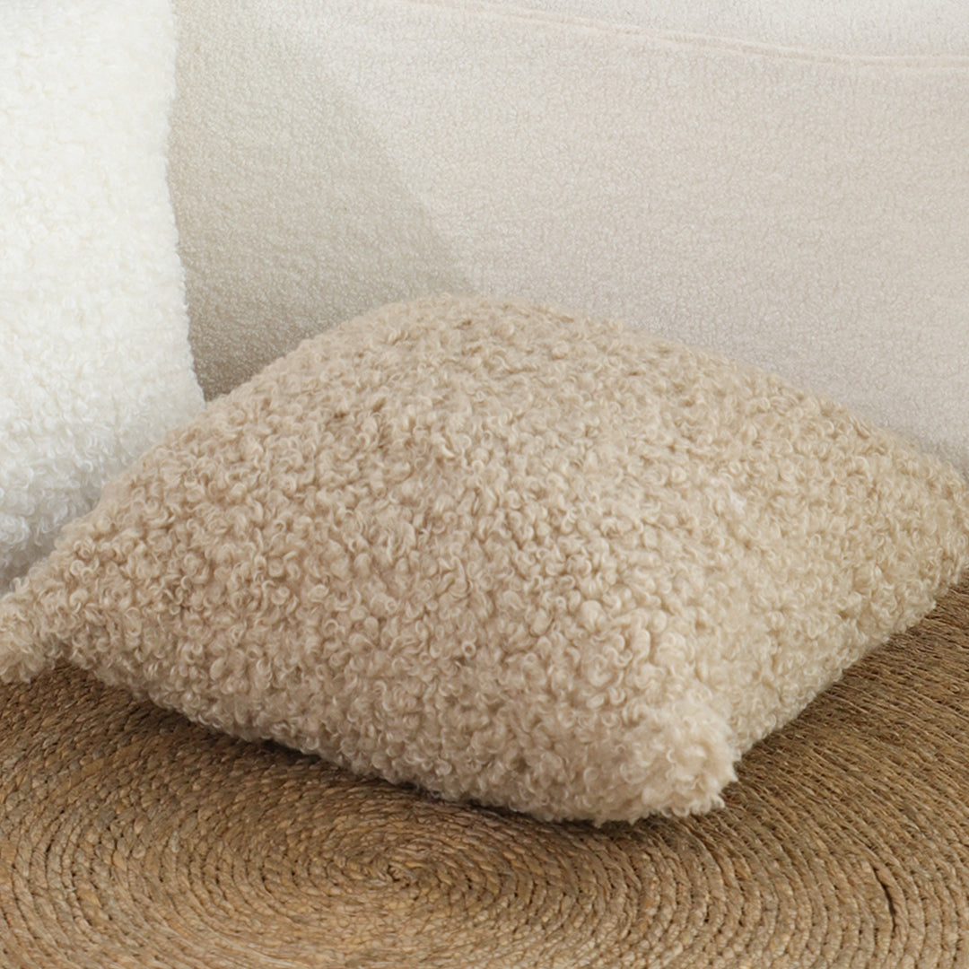SOGA 45cm Warm Beige Bouclé Comfort Pillowcase