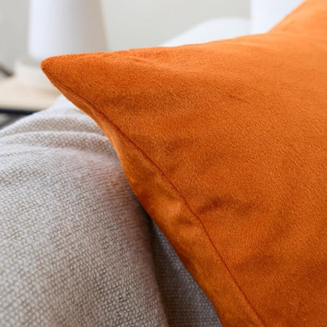 SOGA 45cm Velvet Pillowcase (Vibrant Orange)