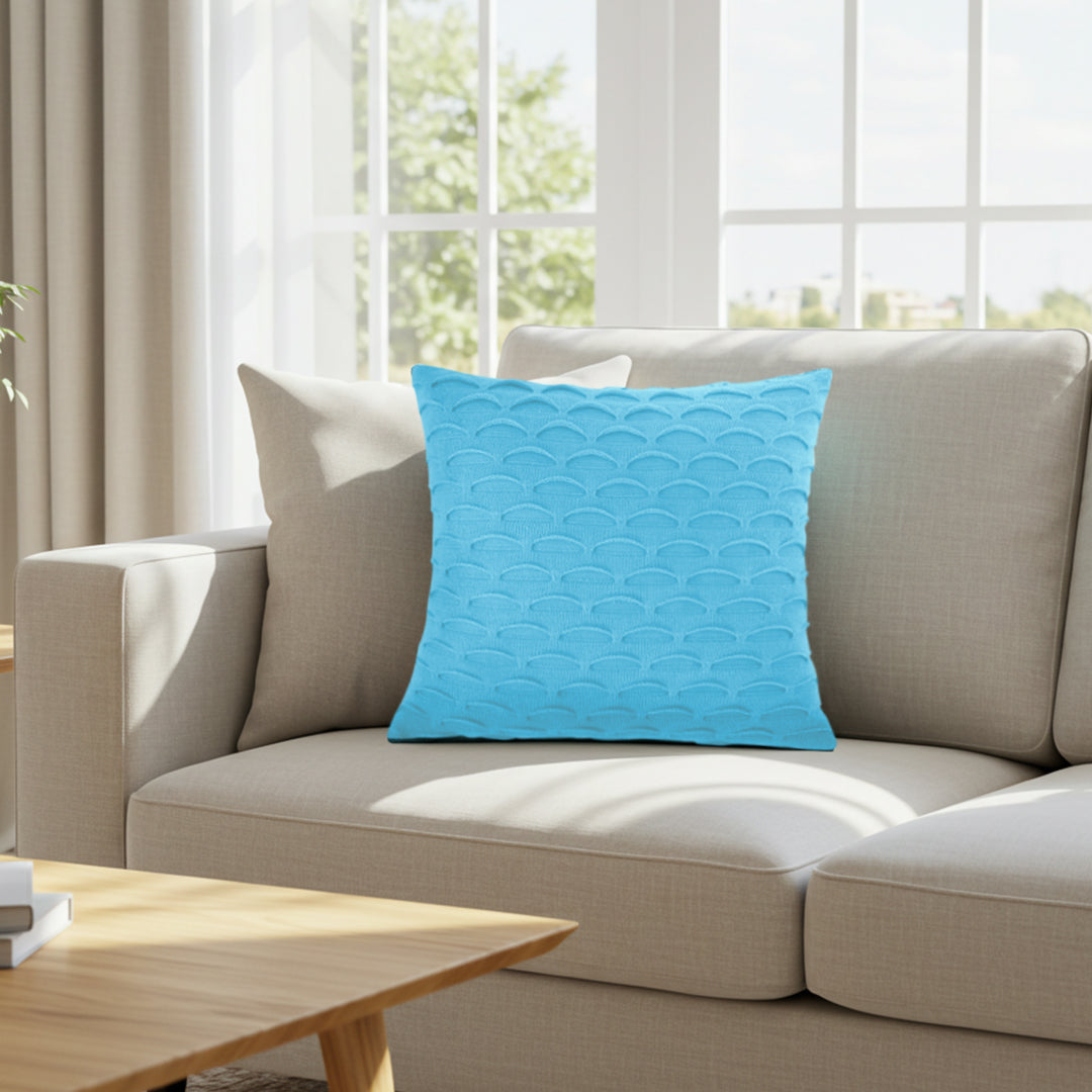 SOGA 45cm Scalloped Wave Pillowcase (Soft Mint)