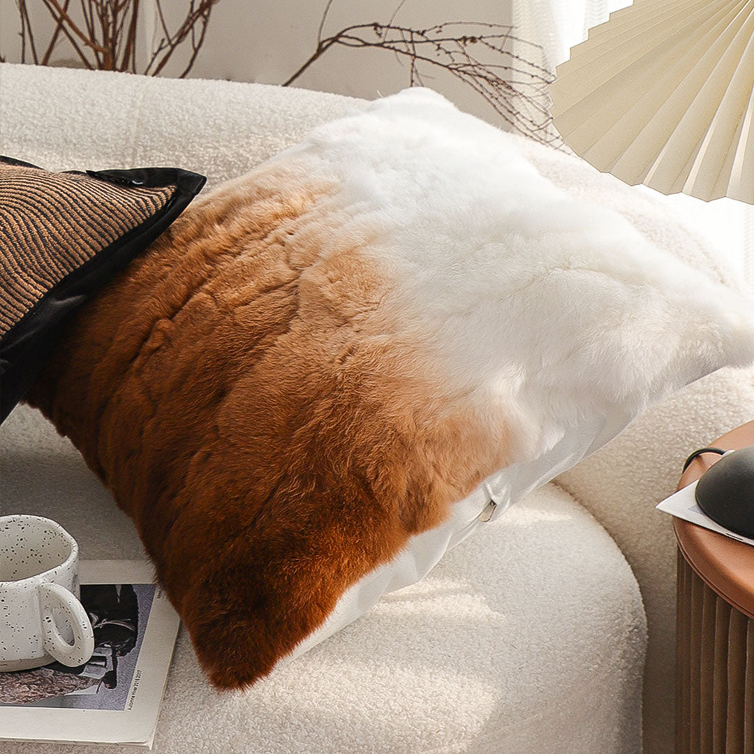 SOGA 45cm Luxury Gradient Faux Fur Pillowcase