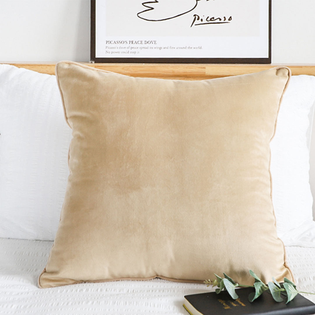 SOGA 45cm Velvet Pillowcase (Champagne Beige)