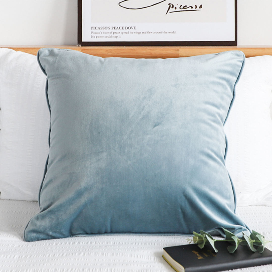 SOGA 45cm Velvet Pillowcase (Powder Blue)