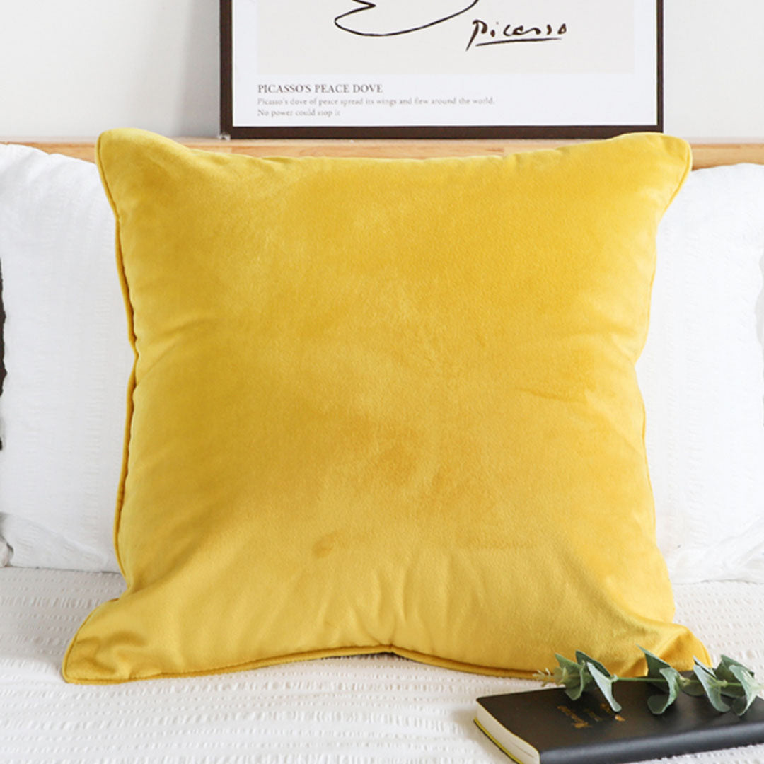SOGA 45cm Velvet Pillowcase (Golden Yellow)