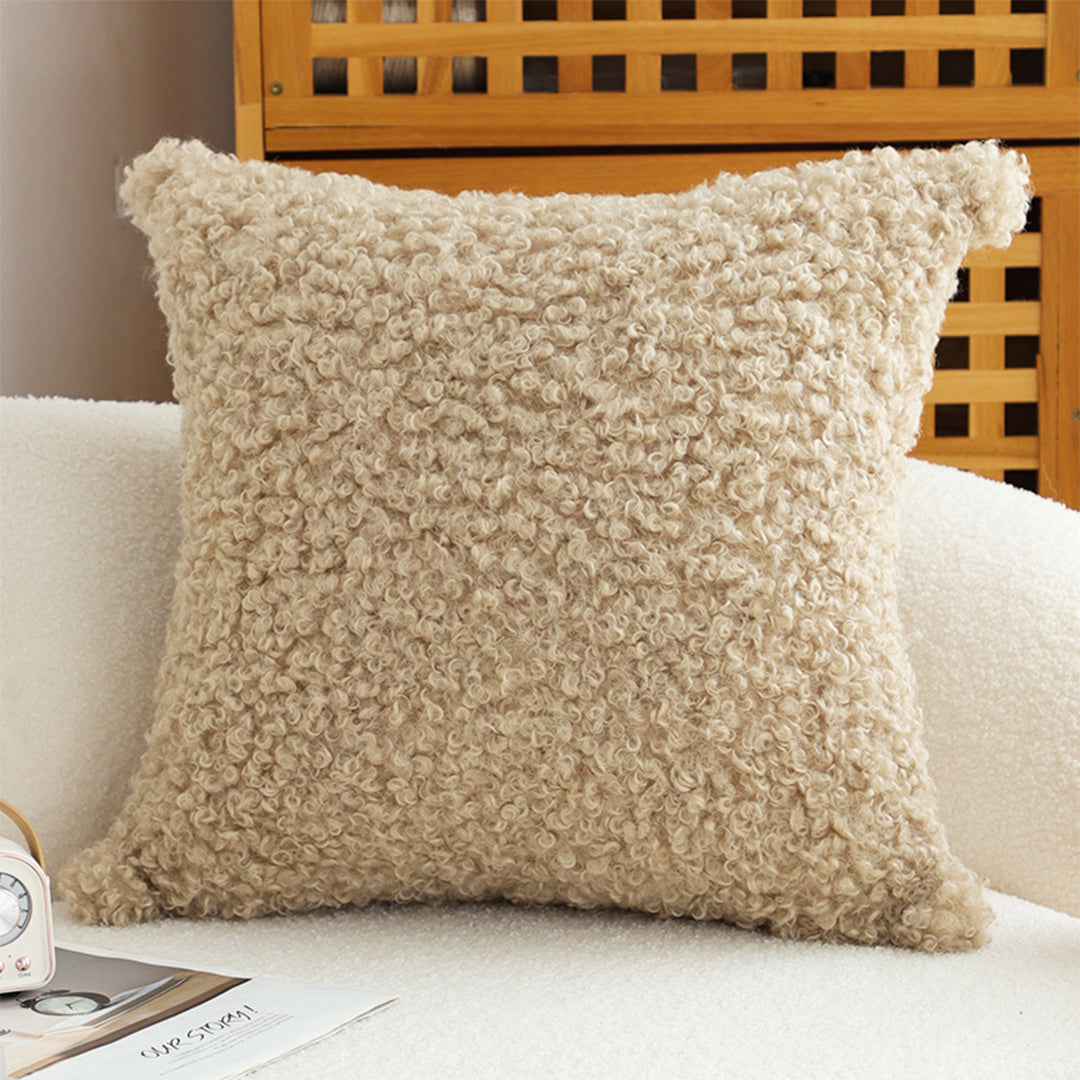 SOGA 45cm Warm Beige Bouclé Comfort Pillowcase