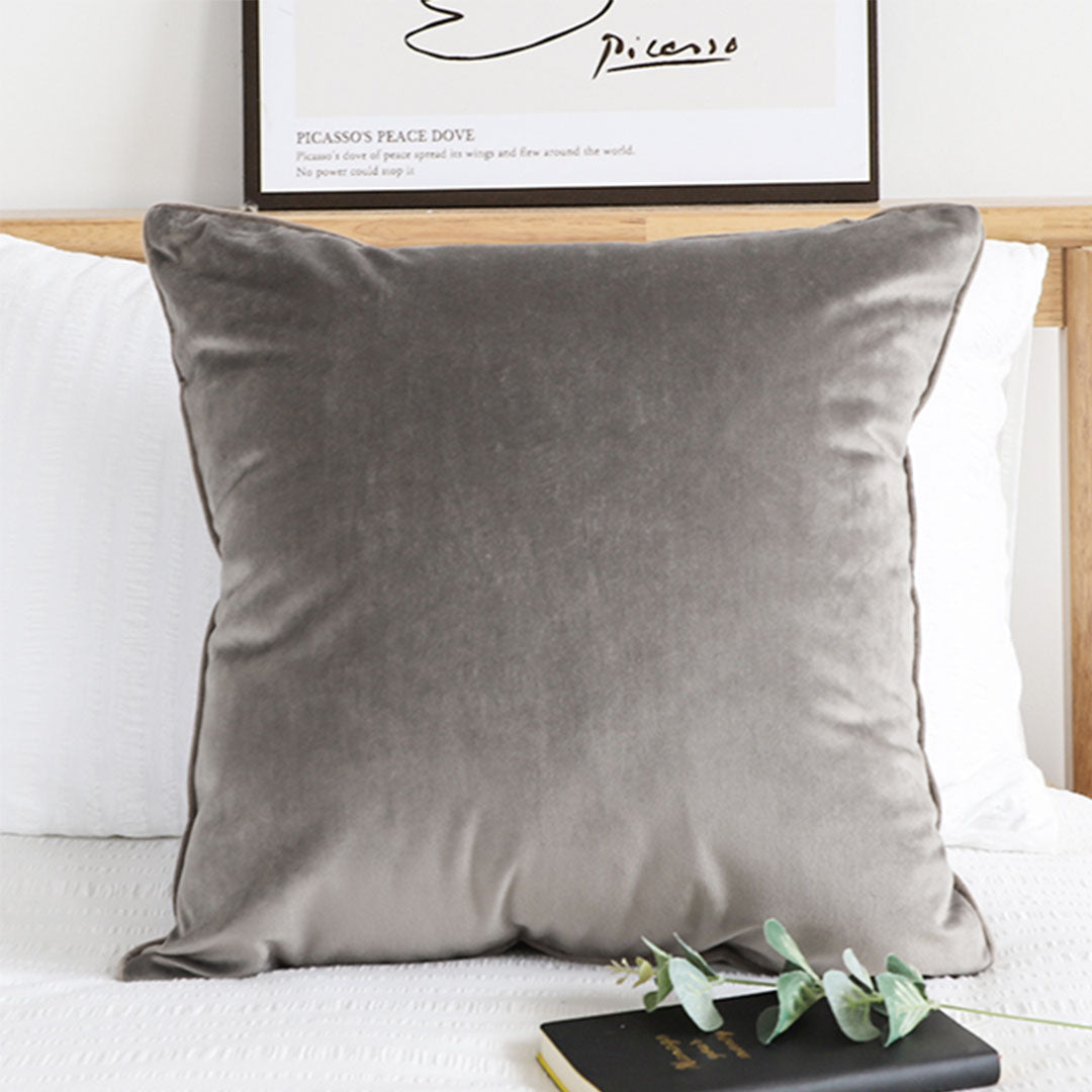 SOGA 45cm Velvet Pillowcase (Dove Gray)