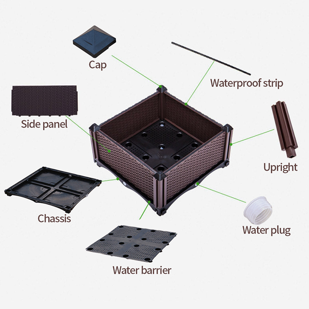 SOGA 80cm Raised Planter Box Vegetable Herb Flower Outdoor Plastic Plants Garden Bed Deepen