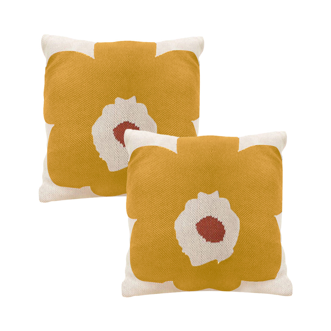 SOGA 2-Pack 45cm Sunshine Bloom Pillowcases – Bright Floral Decorative Cushion Covers for Sofa, Bed & Home Décor
