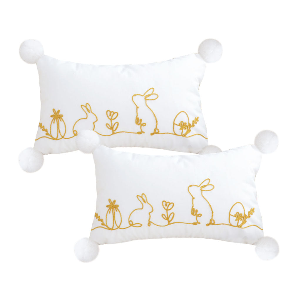 SOGA 2X 30x50cm Whimsical Bunny Embroidered Pillowcase
