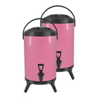 SOGA 2X 3.2 Gal Stainless Steel Insulated Milk Tea Barrel Hot and Cold Beverage Dispenser Container with Faucet Pink