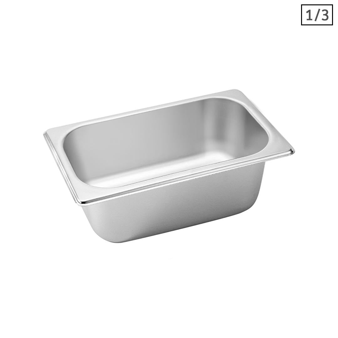 SOGA Gastronorm GN Pan Full Size 1/3 GN Pan 10cm Deep Stainless Steel Tray