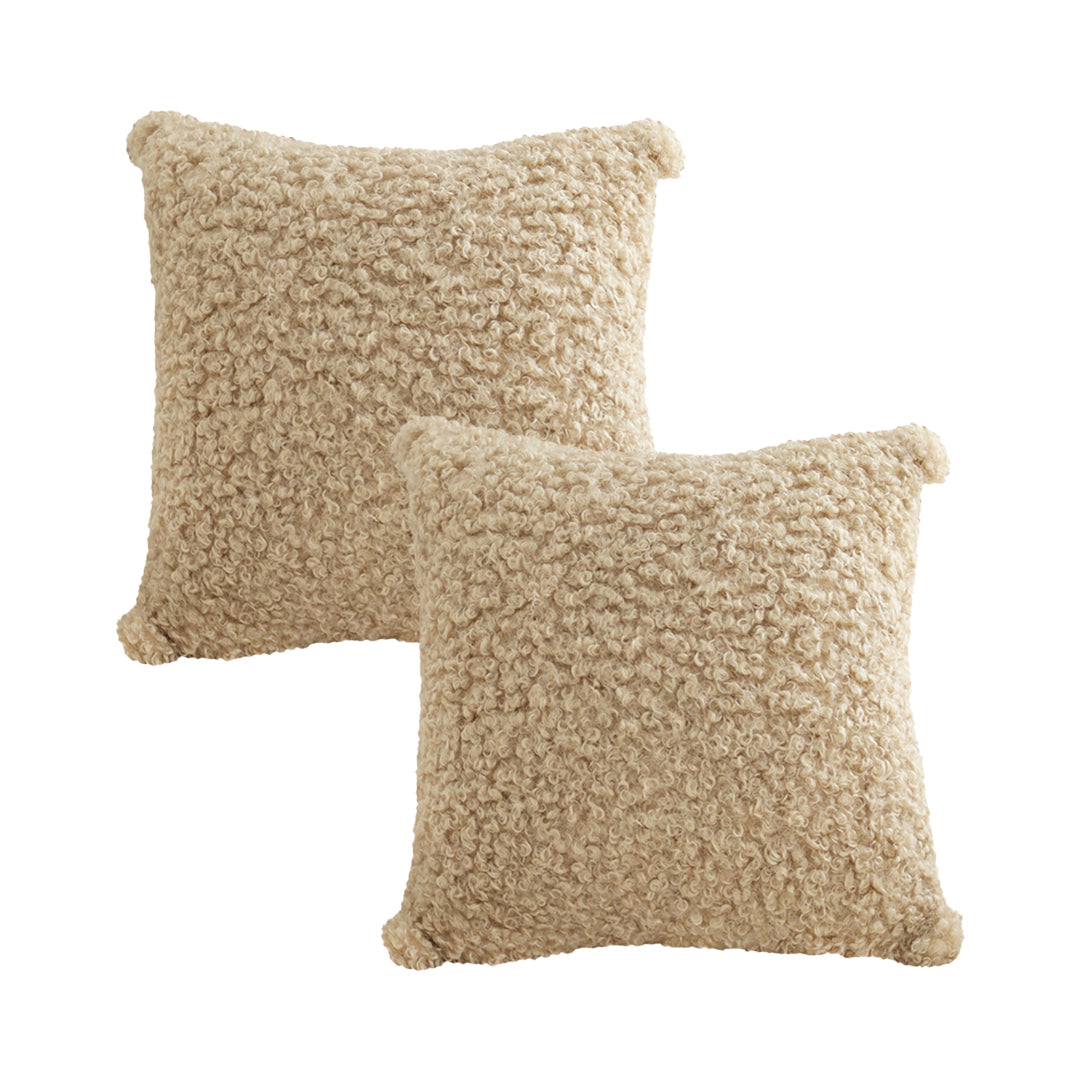 SOGA 2X 45cm Warm Beige Bouclé Comfort Pillowcase