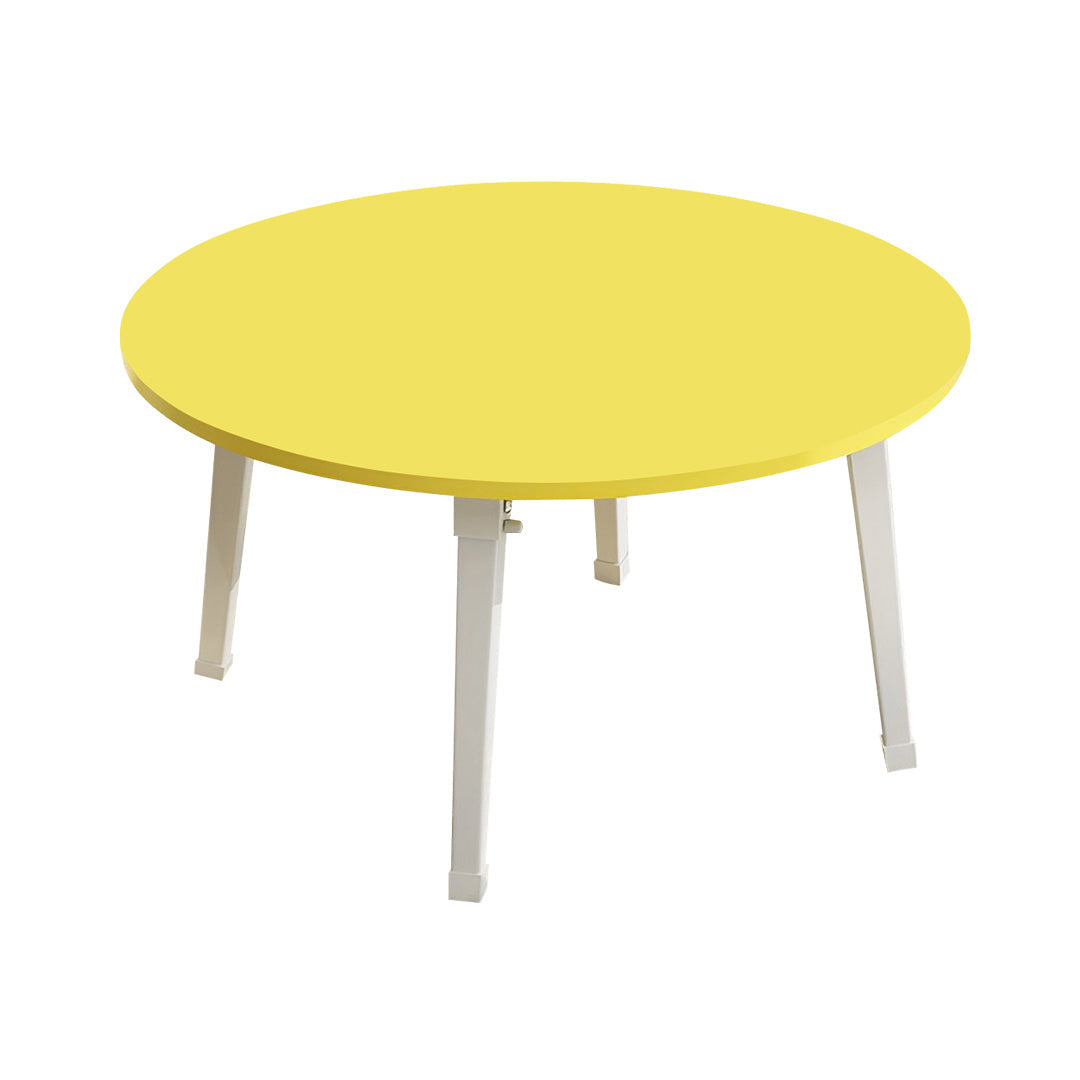 SOGA Yellow Portable Floor Table Small Round Space-Saving Mini Desk Home Decor