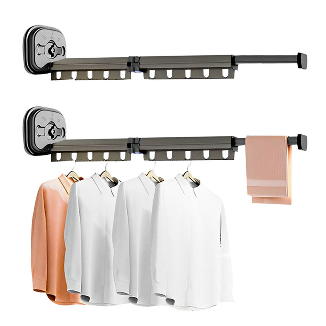 SOGA 2X 36.7in Wall-Mounted Clothing Dry Rack Retractable Space-Saving Foldable Hanger