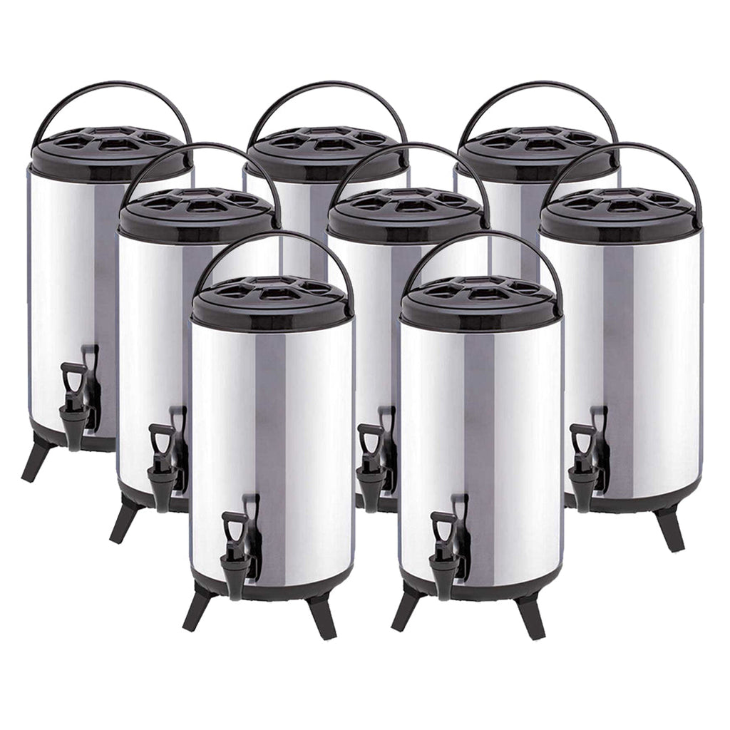 SOGA 8-Pack 14L Portable Insulated Brew Pots with Dispenser – Hot & Cold Coffee, Tea, Beer Barrels