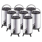SOGA 8-Pack 14L Portable Insulated Brew Pots with Dispenser – Hot & Cold Coffee, Tea, Beer Barrels