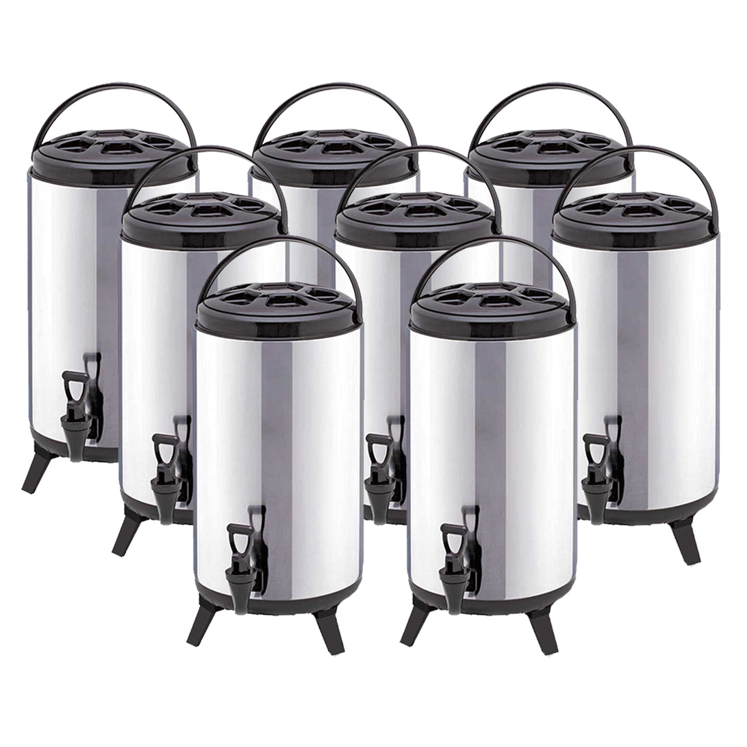 SOGA 8-Pack 14L Portable Insulated Brew Pots with Dispenser – Hot & Cold Coffee, Tea, Beer Barrels