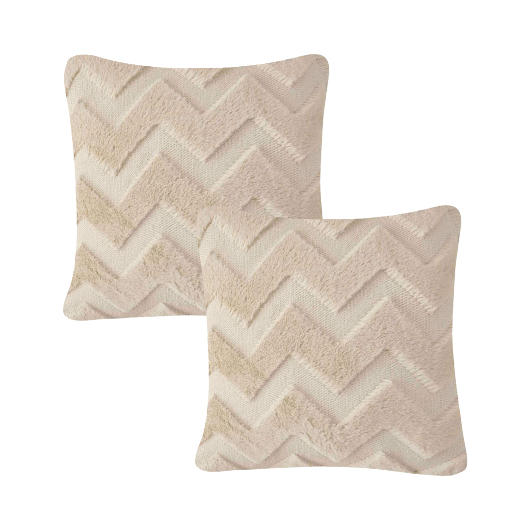 SOGA 2-Pack 45cm Chevron Earth Pillowcases – Textured Decorative Cushion Covers for Sofa, Bed & Home Décor