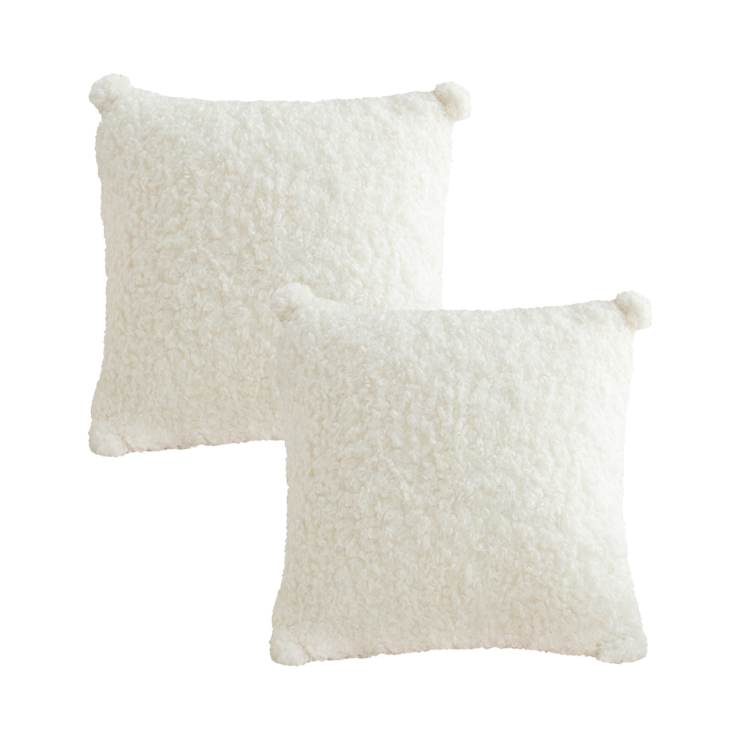 SOGA 2X 45cm Pure White Bouclé Bliss Pillowcase