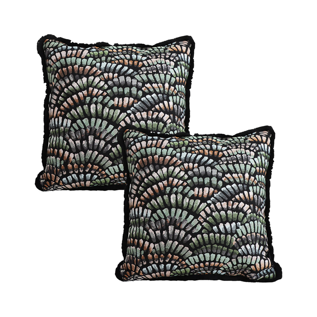 SOGA 2X 45cm Regal Peacock Jacquard Pillow Cover