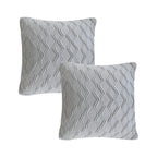 SOGA 2-Pack 45cm Light Gray Diamond Knit Pillowcases – Soft Textured Cushion Covers for Sofa, Bed & Home Décor
