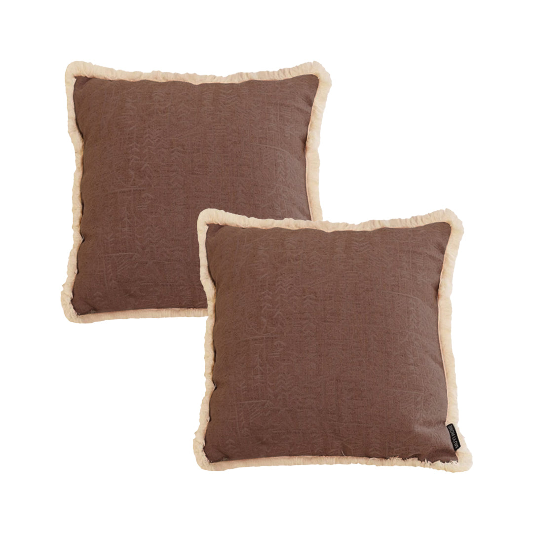 SOGA 2X 45cm Victorian Rose Embroidered Chocolate Pillowcase