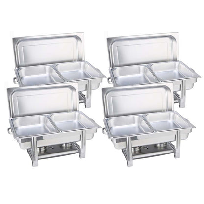 SOGA 4X Stainless Steel Chafing Double Tray Catering Dish Food Warmer