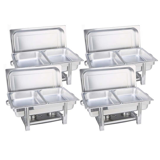 SOGA 4X Stainless Steel Chafing Double Tray Catering Dish Food Warmer