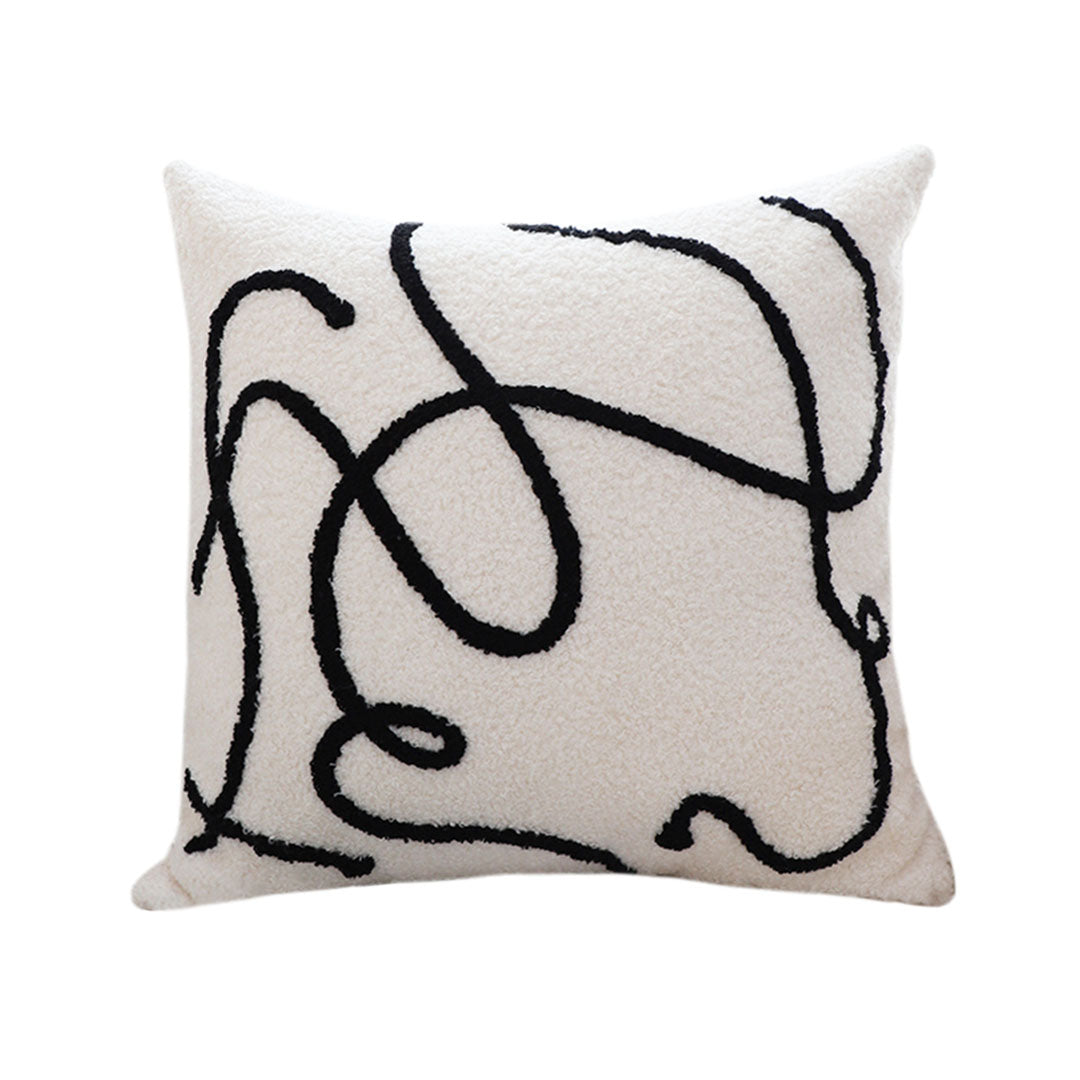 SOGA 45cm Minimalist Abstract Line Art Pillow Cover