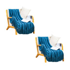 SOGA 2X Diamond Pattern Knitted Throw Blanket – Warm Cozy Woven Cover with Tassels for Couch, Bed, Sofa, Home Decor, Royal Blue