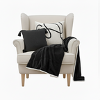 SOGA 3PC Cozy Home Set – Flannel Throw Blanket with Decorative Pillow Covers (Knit & Abstract Design)