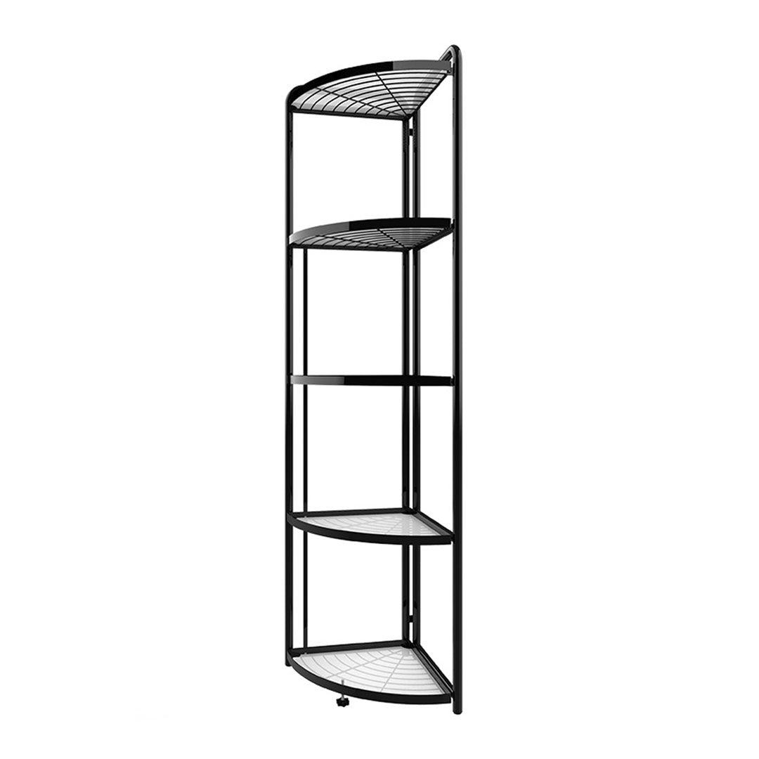 SOGA 5 Tier Steel Triangular  Corner Stand Multi-Functional Shelves Portable Storage Organizer