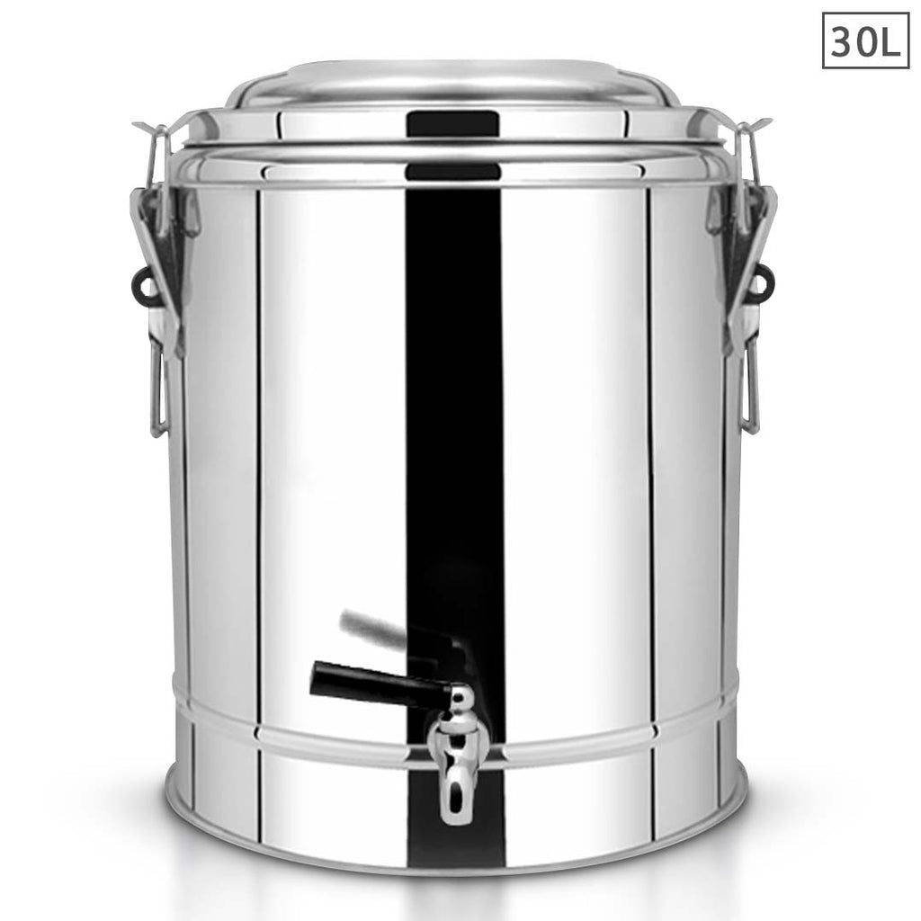SOGA 7.93 Gallon Stainless Steel Insulated Stock Pot Dispenser with Tap