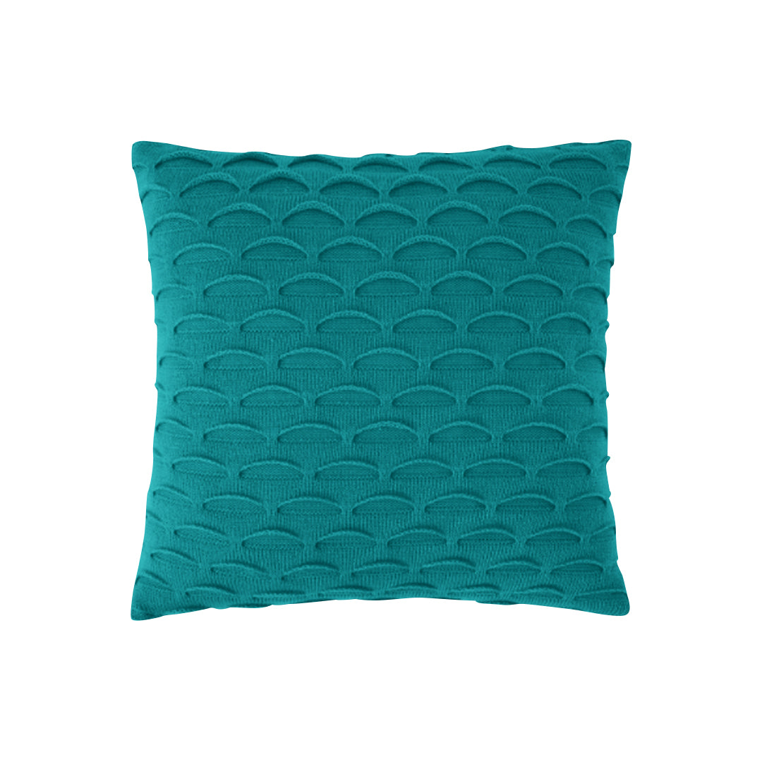SOGA 45cm Scalloped Wave Pillowcase (Teal Green)
