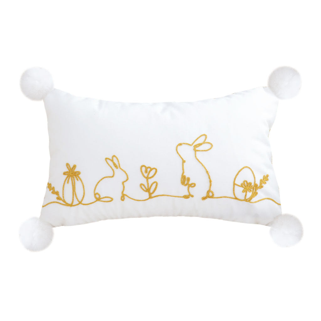 SOGA 30x50cm Whimsical Bunny Embroidered Pillowcase
