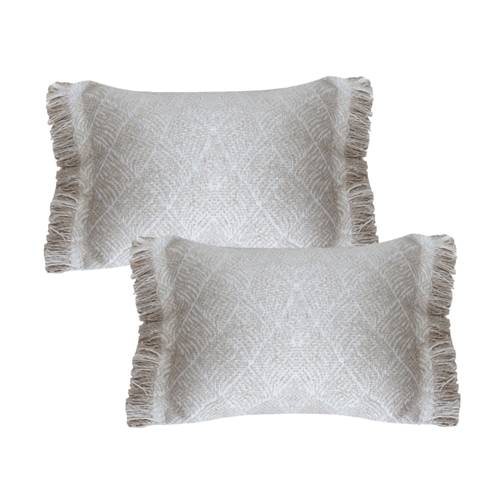 SOGA 2X 35x62cm Serene Textured Fringed Cushion Cover