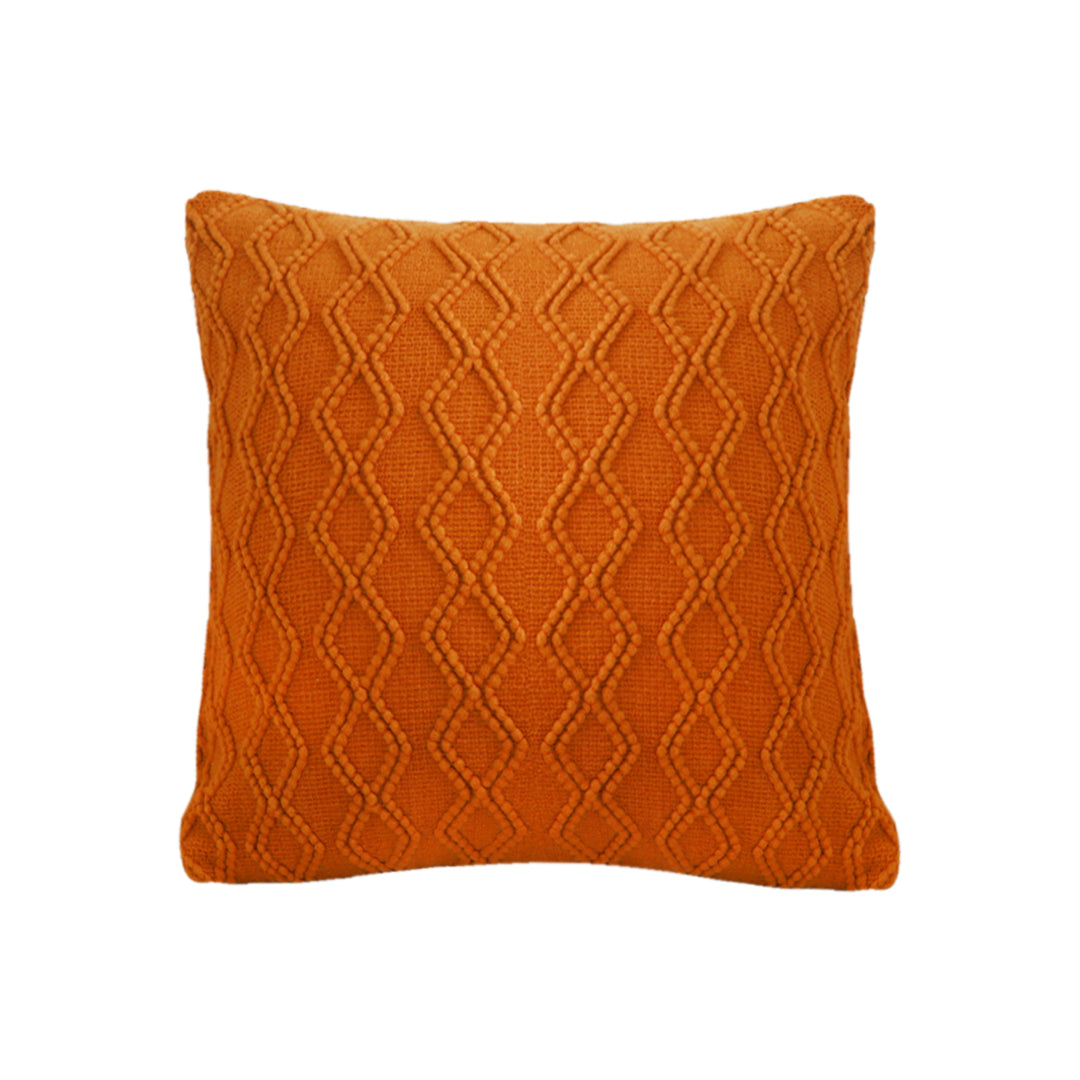 SOGA 45cm Burnt Orange Diamond Knit Pillowcase