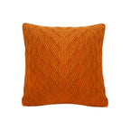 SOGA 45cm Burnt Orange Diamond Knit Pillowcase