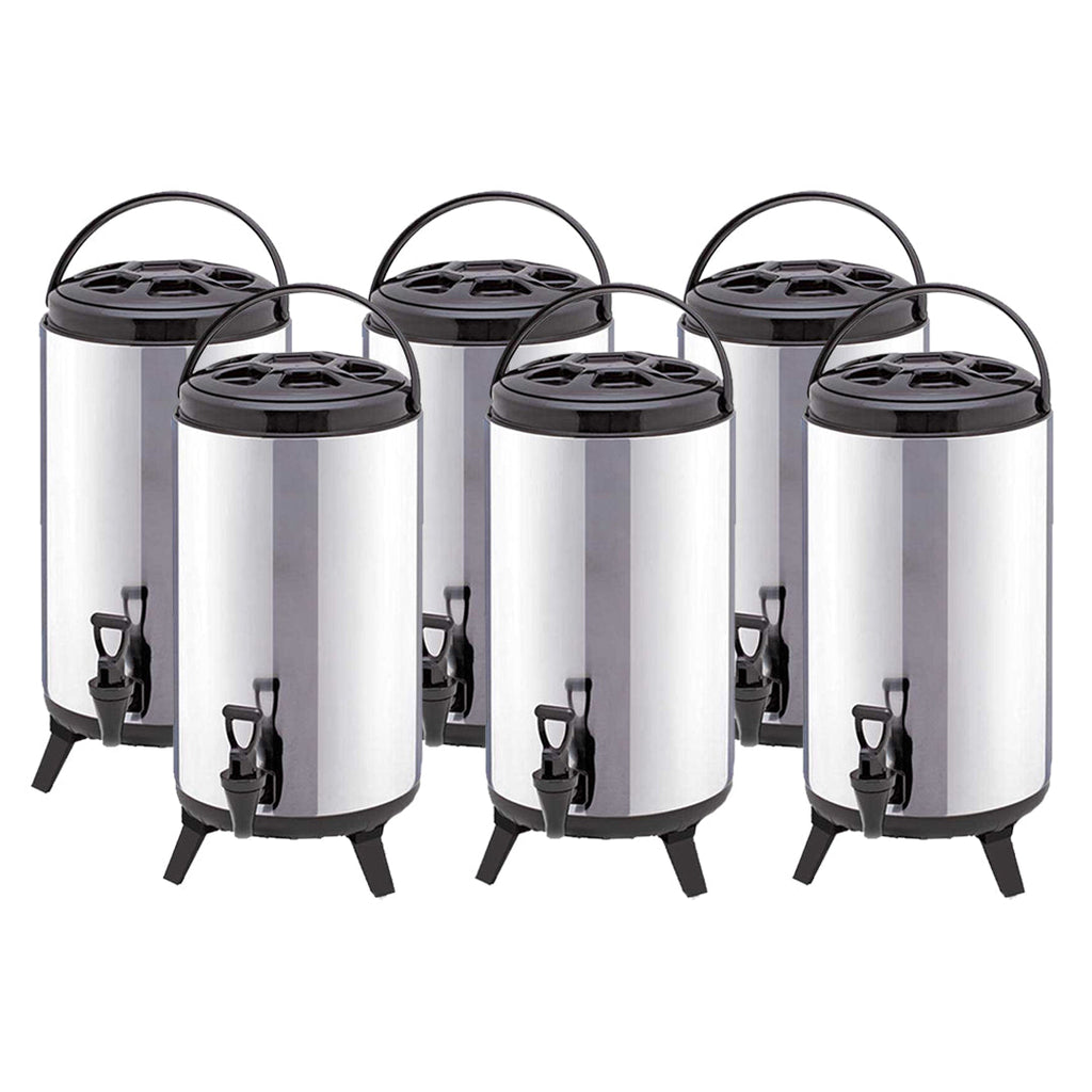 SOGA 6-Pack 14L Portable Insulated Brew Pots with Dispenser – Hot & Cold Coffee, Tea, Beer Barrels