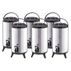 SOGA 6-Pack 14L Portable Insulated Brew Pots with Dispenser – Hot & Cold Coffee, Tea, Beer Barrels