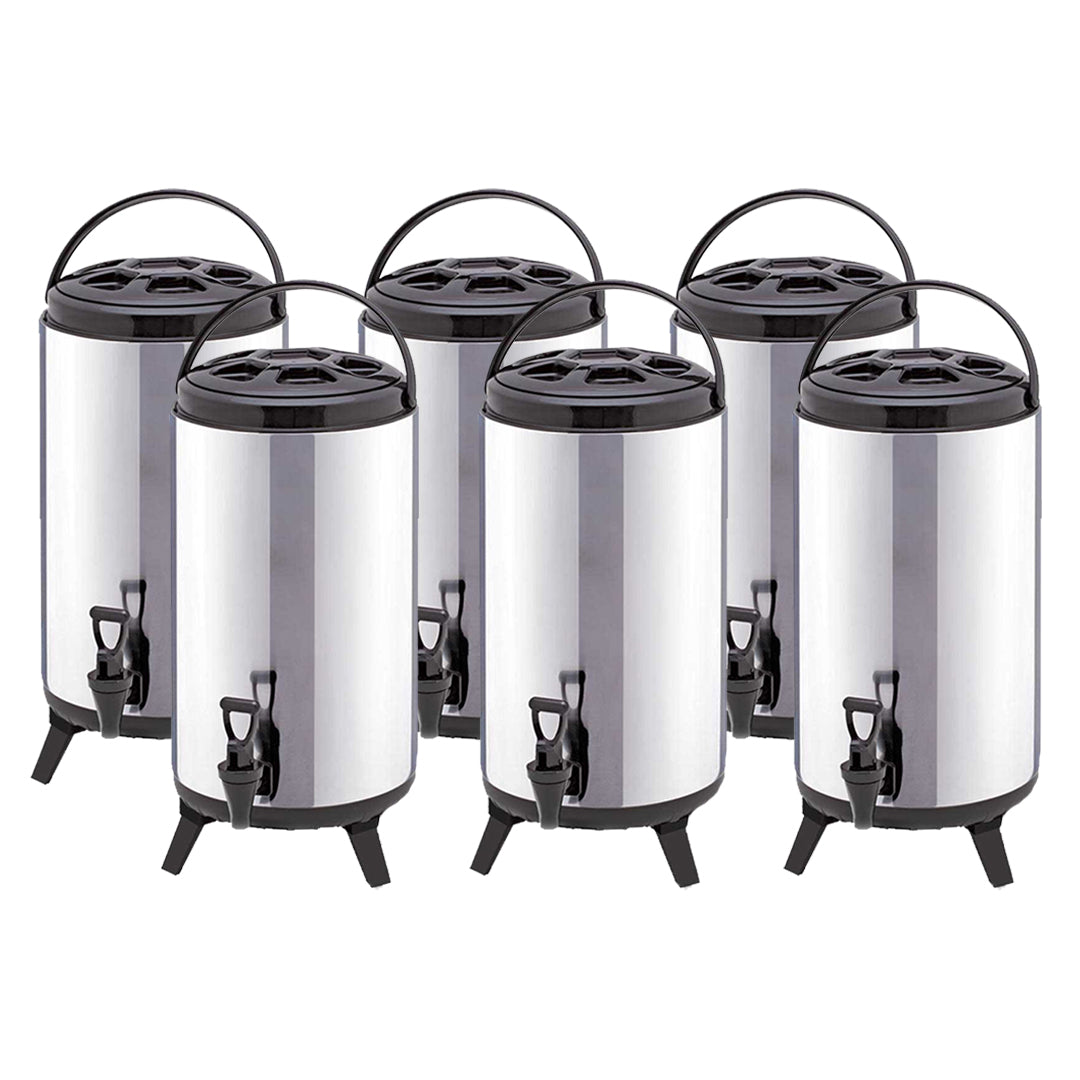 SOGA 6-Pack 14L Portable Insulated Brew Pots with Dispenser – Hot & Cold Coffee, Tea, Beer Barrels