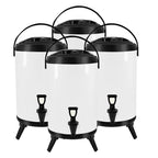 SOGA 4X 4.2 Gal Stainless Steel Insulated Milk Tea Barrel Hot and Cold Beverage Dispenser Container with Faucet White