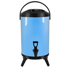 SOGA 2.6 Gal Stainless Steel Insulated Milk Tea Barrel Hot and Cold Beverage Dispenser Container with Faucet Blue