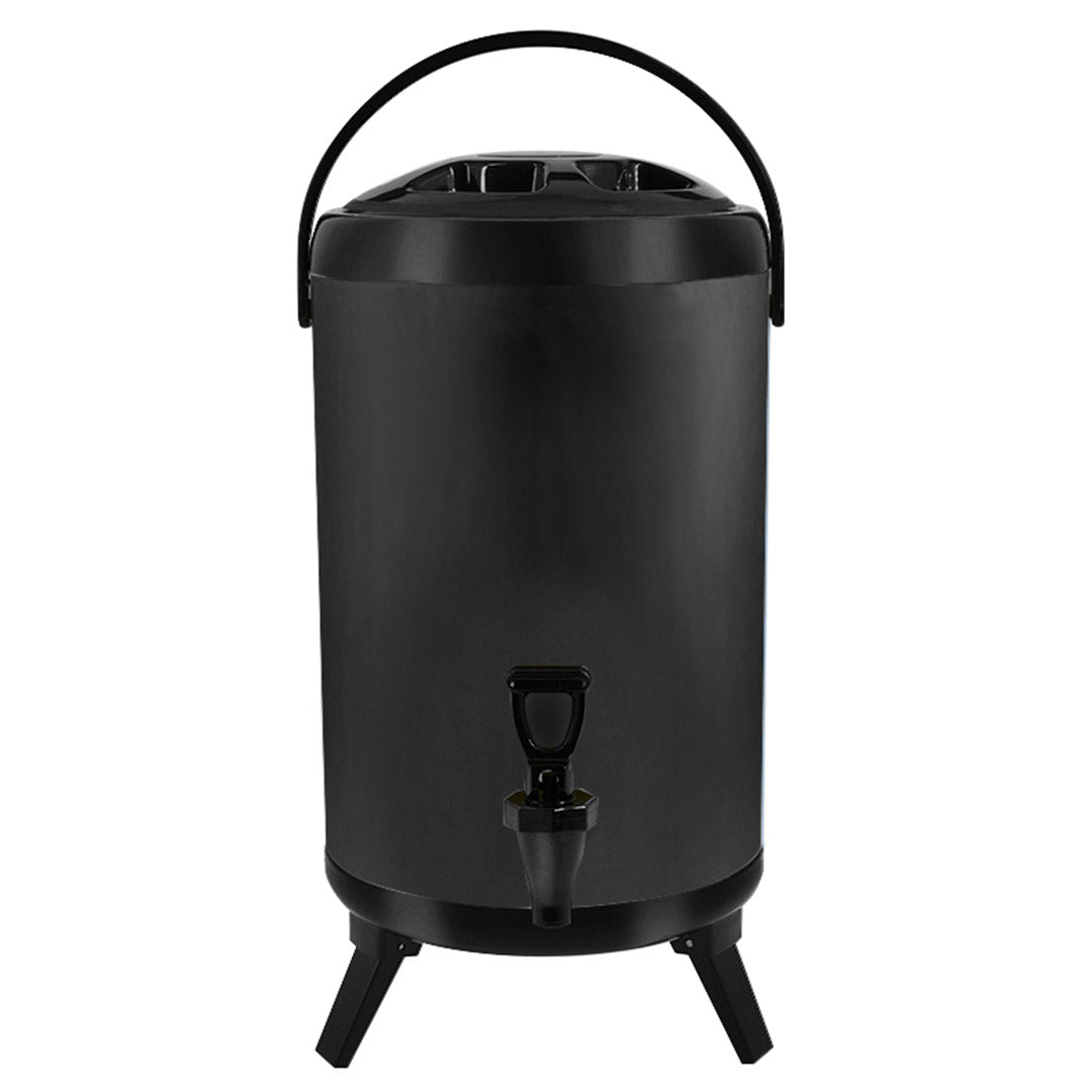 SOGA 4.8 gal Stainless Steel Insulated Milk Tea Barrel Hot and Cold Beverage Dispenser Container with Faucet Black