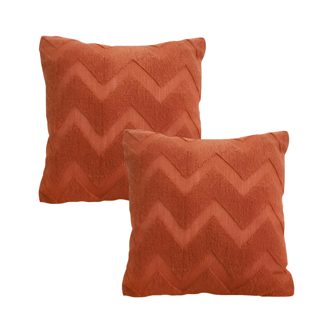 SOGA 2-Pack 45cm Chevron Zigzag Pillowcases – Modern Textured Decorative Cushion Covers for Sofa, Bed & Home Décor