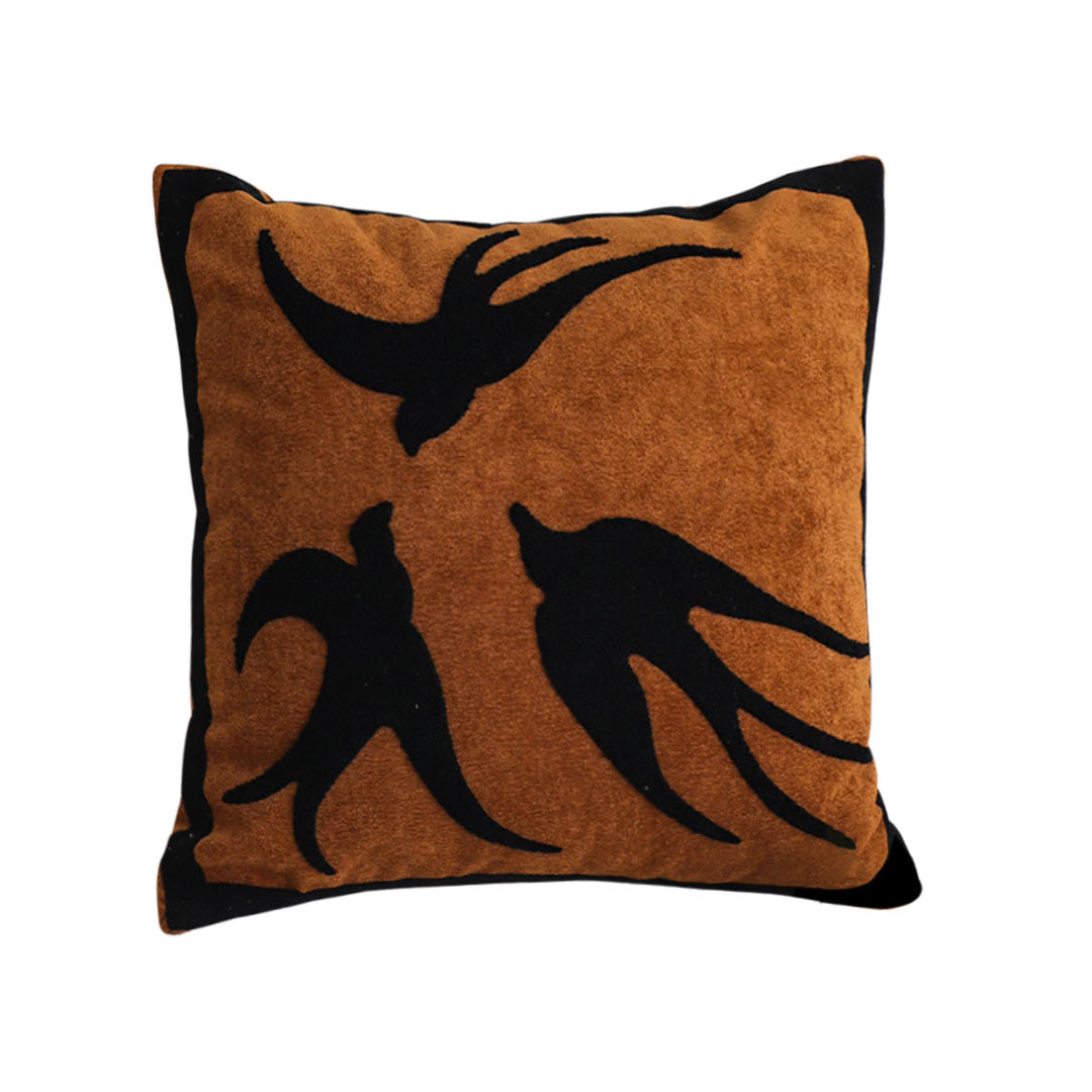 SOGA 45cm Abstract Brown/Orange Velvet Polyester Throw Pillow Cover