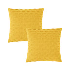SOGA 2X 45cm Sunshine Yellow Scalloped Wave Pillowcase – Textured Decorative Cushion Covers for Home Décor
