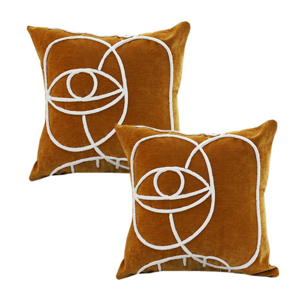 SOGA 2X 45cm Geometric Circle Harmony Pillowcases – Modern Decorative Cushion Covers for Sofa, Bed & Home Décor