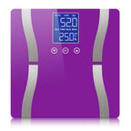 SOGA Digital Body Fat Scale Bathroom Scales Weight Gym Glass Water LCD Electronic Purple